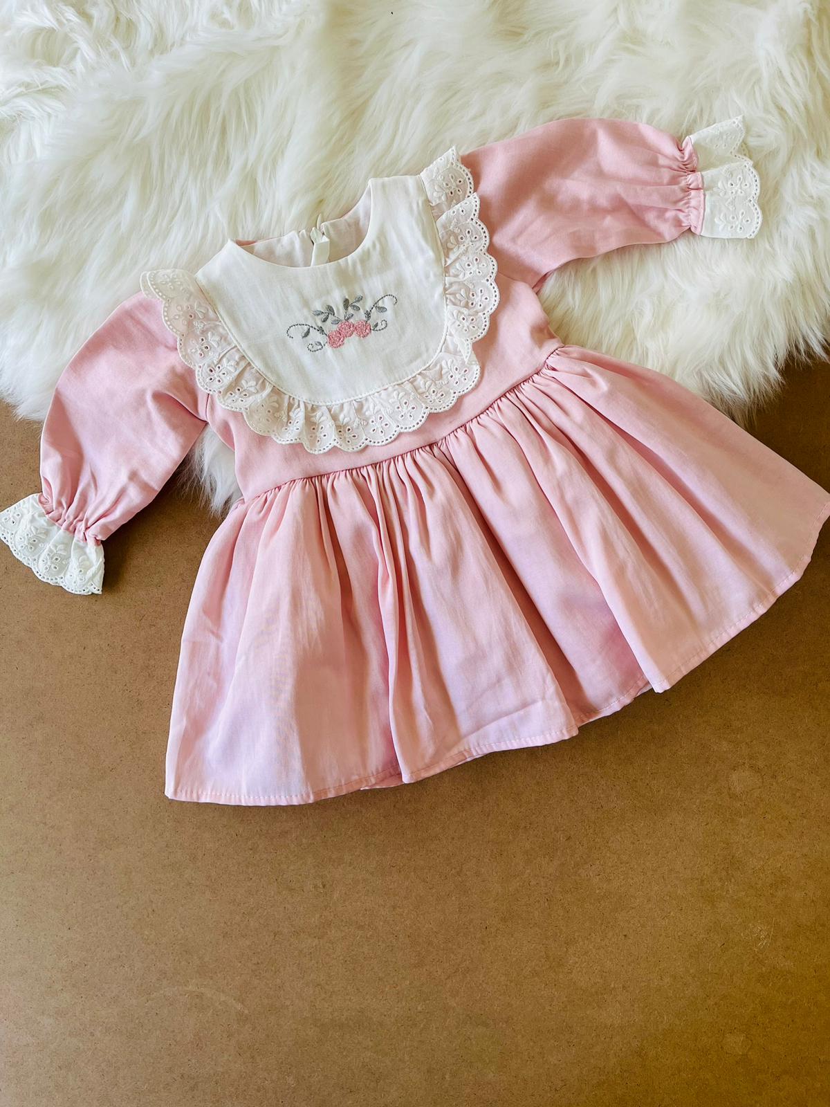 PEMBE VİNTAGE ELBİSE