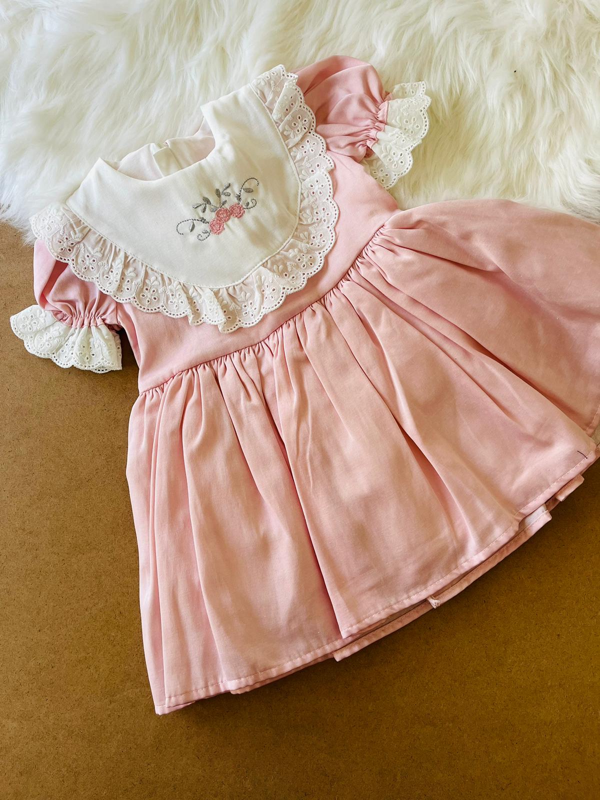 PEMBE VİNTAGE ELBİSE