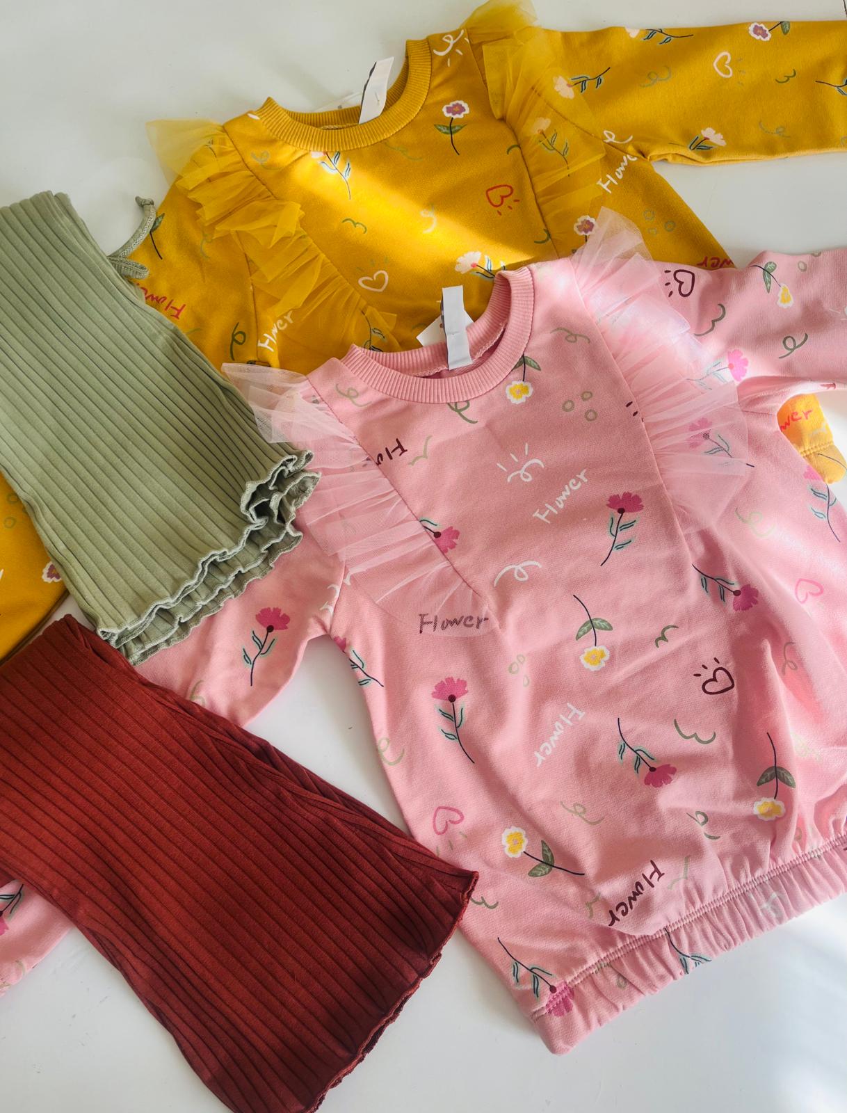 ÇİÇEKLİ KIZ İKİLİ TAKIM