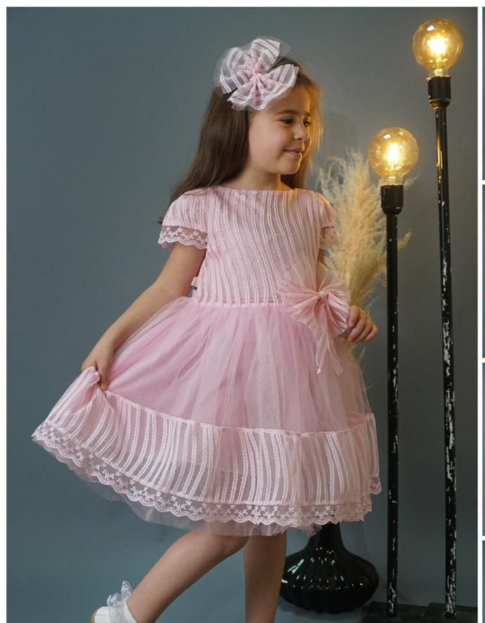 pembe tül kız elbise