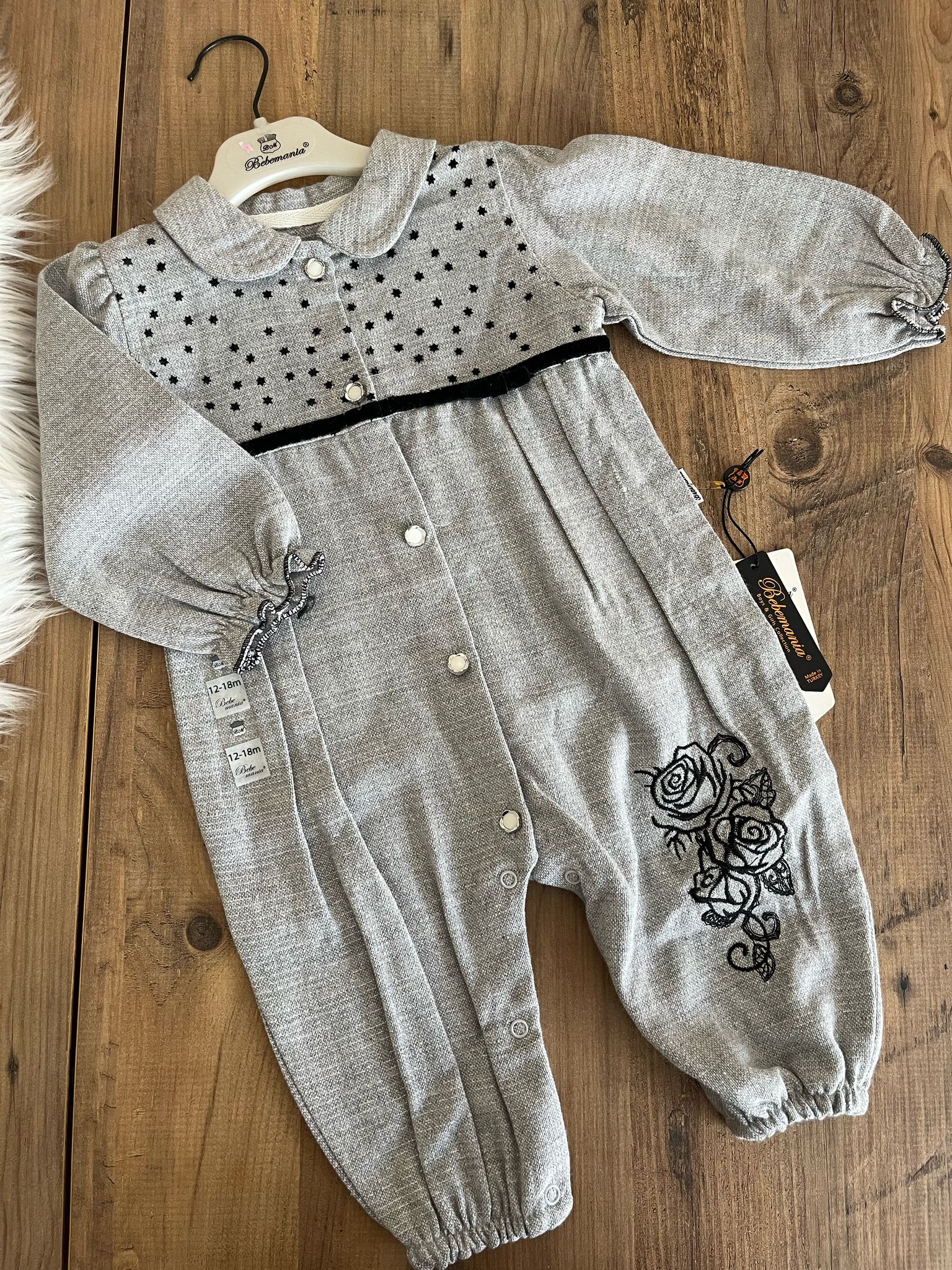 gri kız bebek tulum