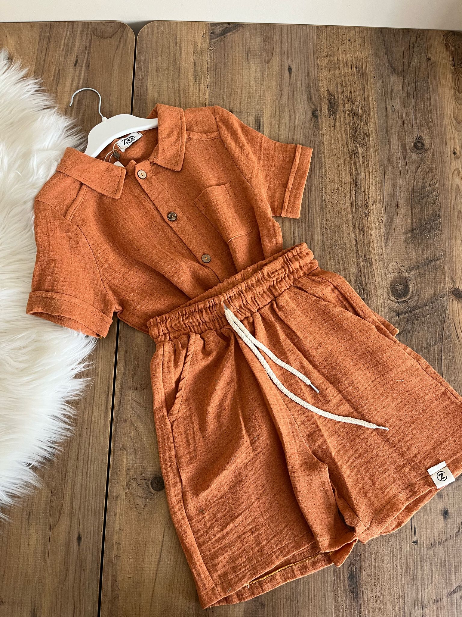 tarçın renk yazlık erkek müslin takım