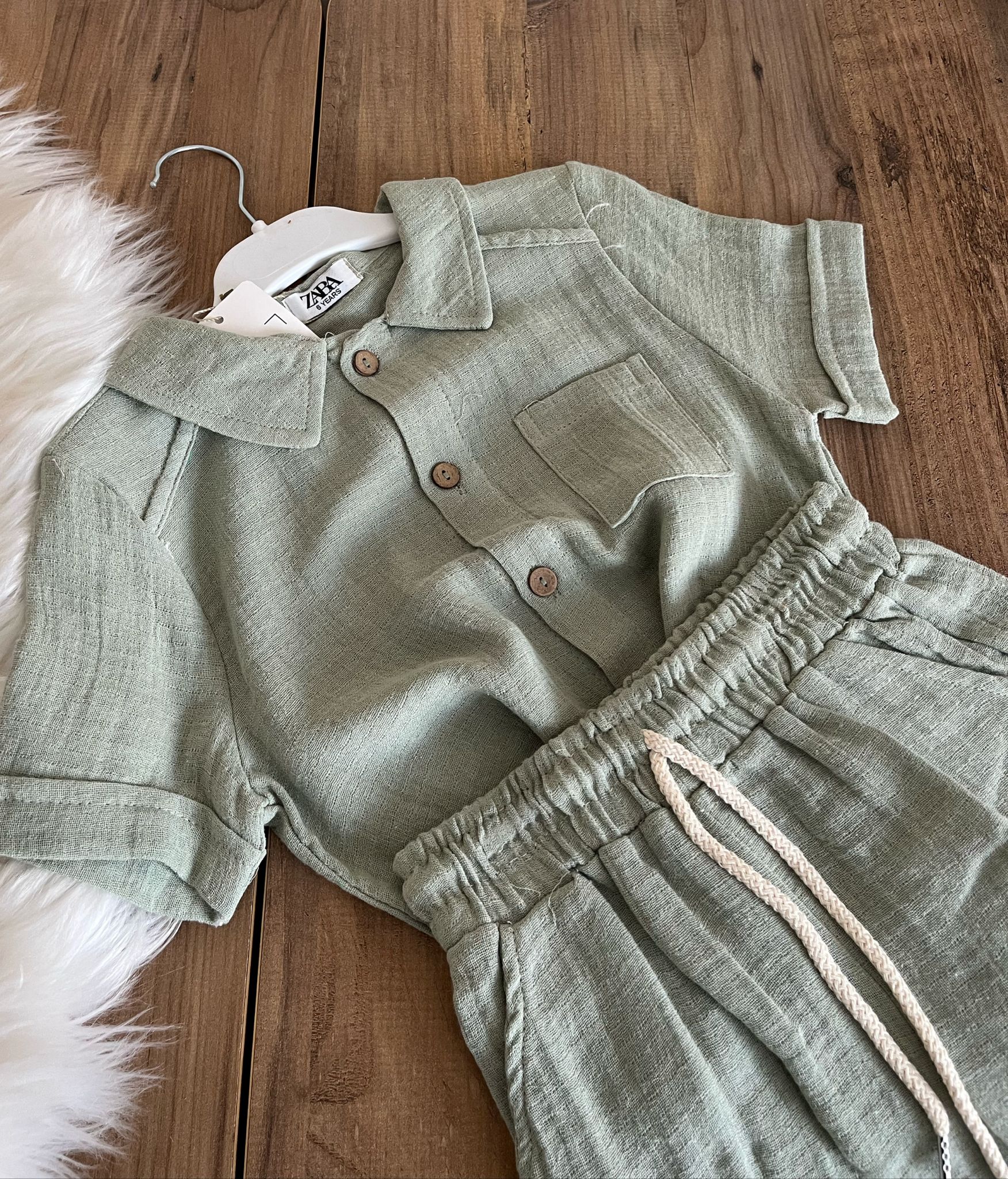 çağla yeşili müslin erkek takım