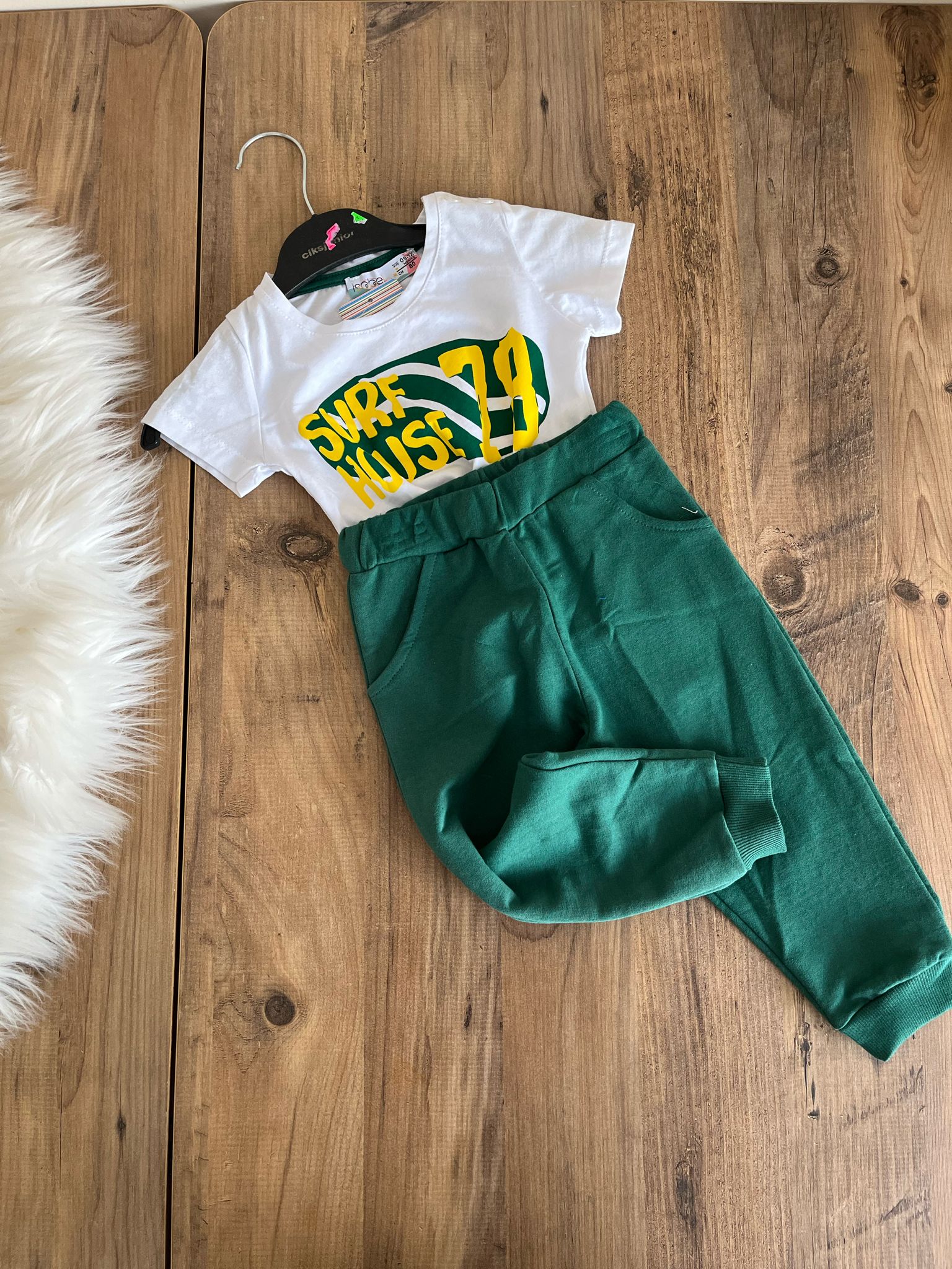 yazlık erkek bebek 2li takım