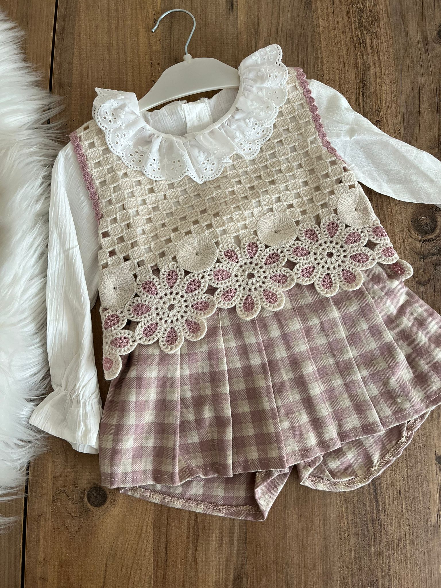 papatya süeterli 3lü takım pembe