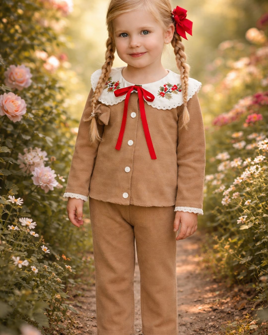 KAHVERENGİ NAKIŞLI İKİLİ TAKIM